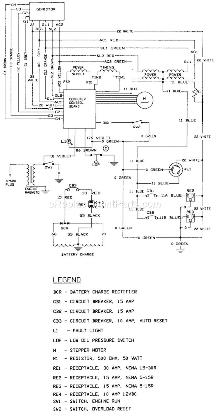 Page D Diagram and Parts List for 0811-0  Briggs and Stratton Generator